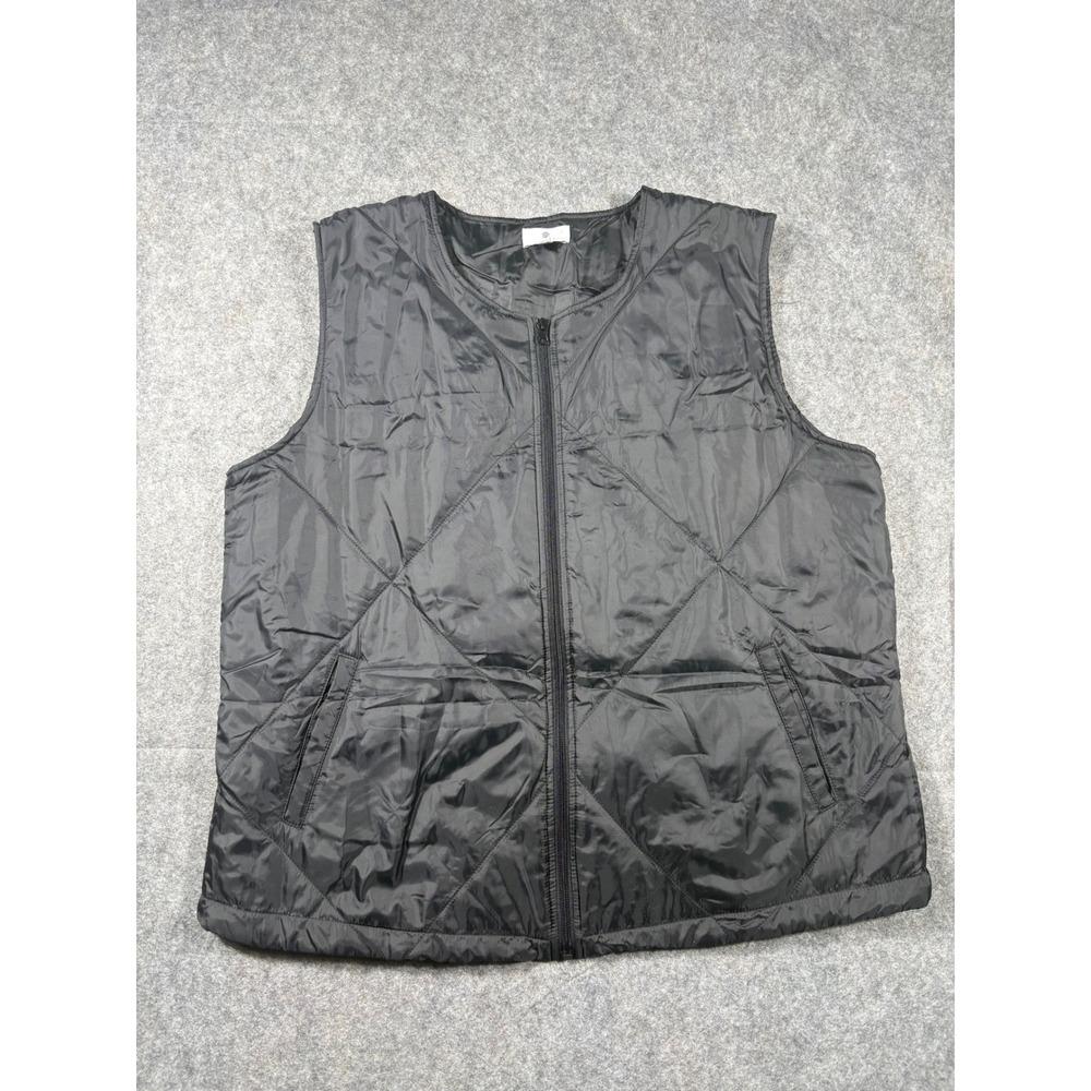 SOCIALITE Black Quilted Zipper Vest Women's Size L XL Sleeveless Puffer